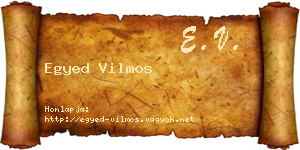 Egyed Vilmos névjegykártya